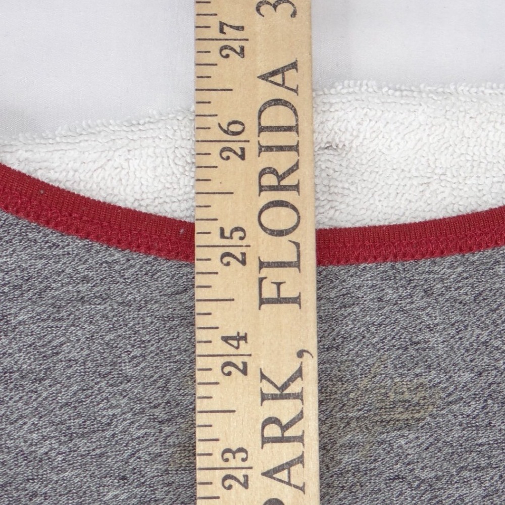 California Republic Mens Graphic Tank Top Grey Red Bear Ringer Shirt Large - Picture 5 of 5